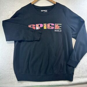 Y2K Spice Girls 90s Nostalgia Graphic Sweatshirt Size 0 M Retro Streetwear Black